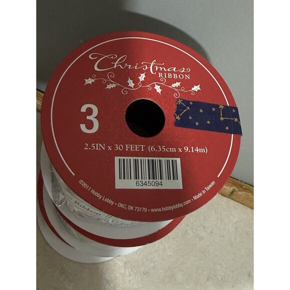 Jumbo Of 3 Ribbon 2.5in X 30 Ft Wired Edge - Picture 6 of 6